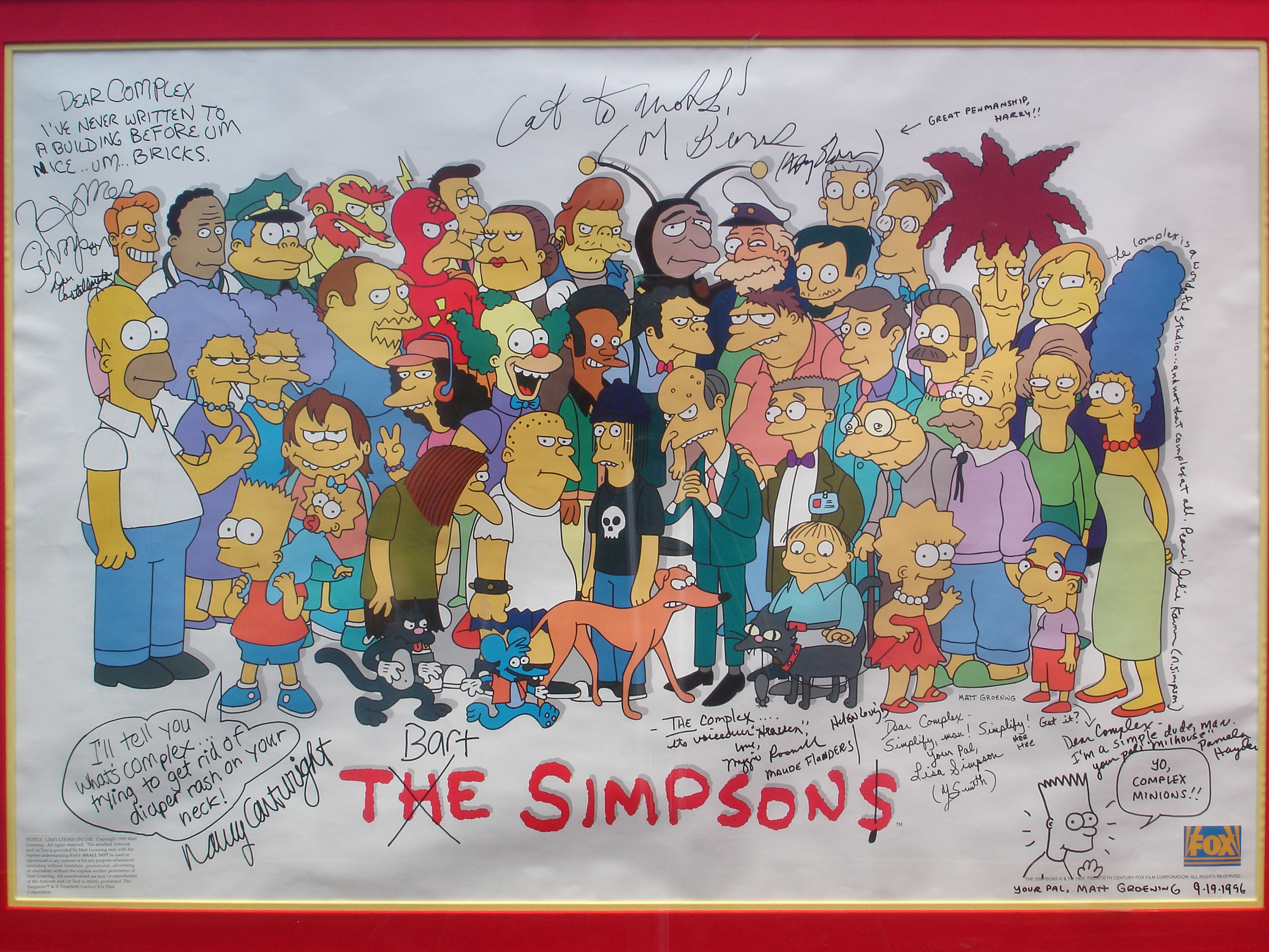the simpsons at the complex studios